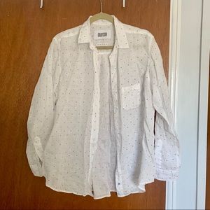 Like new/ Grayson Wmns linen button up shirt/heart
